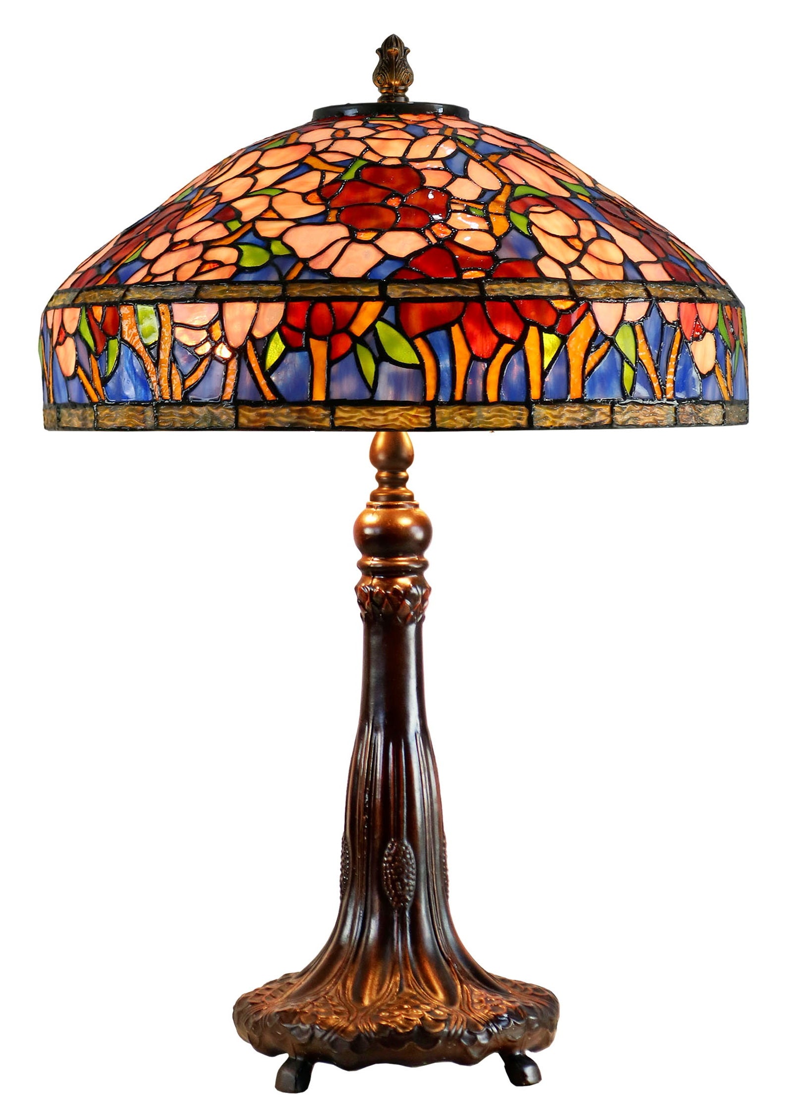 Timeless Collection@ Huge 18 inches Oriental Poppy Style Tiffany Table Lamp
