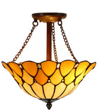 14" Dome style Tiffany  Uplighter Pendant Light