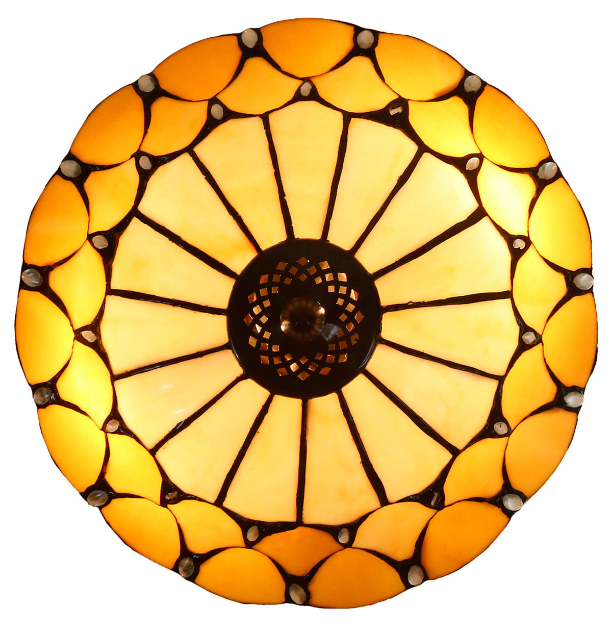 14" Dome style Tiffany  Uplighter Pendant Light