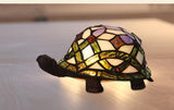 Cute Purple Turtle Tiffany Leadlight Art Deco Stained Glass Accent Lamp