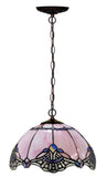 Flowing Color@12" Pink Baroque Style Stained Glass Tiffany Pendant Light