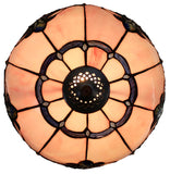 Flowing Color@12" Pink Baroque Style Stained Glass Tiffany Pendant Light