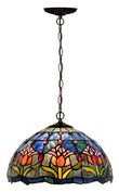 12" Blue Tulip Style Stained Glass Tiffany Pendant Light