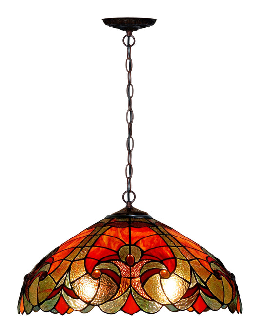Large 18" Amor  Red Victorian Style Tiffany Style Pendant light