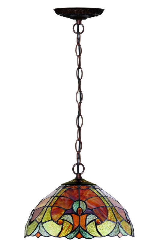 Flowing Color@12"  Amor Red Stained Glass Tiffany Pendant Light
