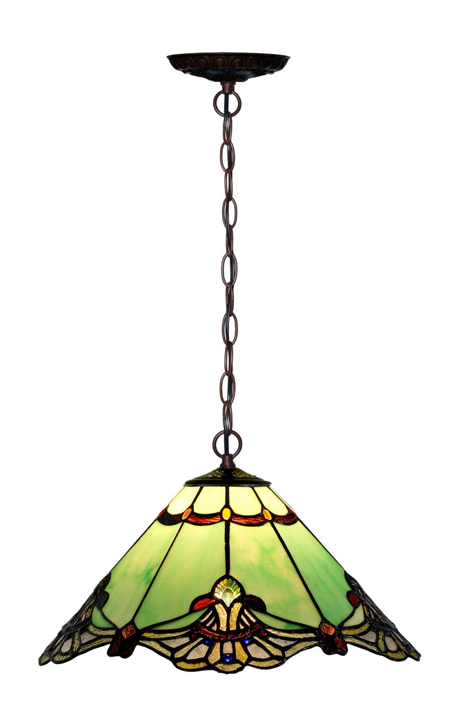14" Green Jewel Carousel  Tiffany Stained Glass Shade Downlight Tiffany Pendant Lights