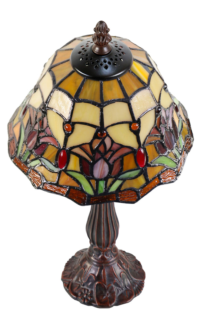 Stunning 8" Tulip Style Stained Glass Tiffany Mini Lamp – Joanne Tiffany