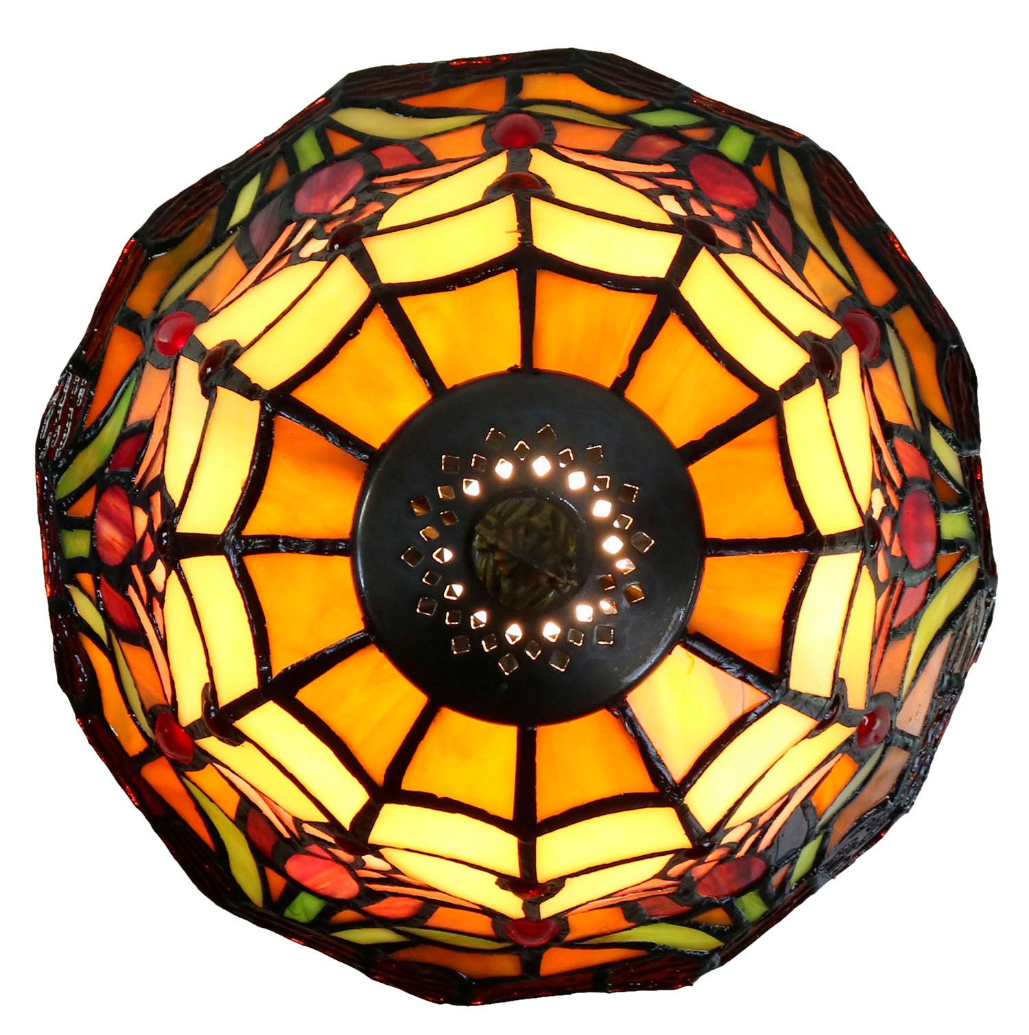 Stunning 8" Tulip Style Stained Glass Tiffany Mini Lamp