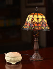 Stunning 8" Tulip Style Stained Glass Tiffany Mini Lamp