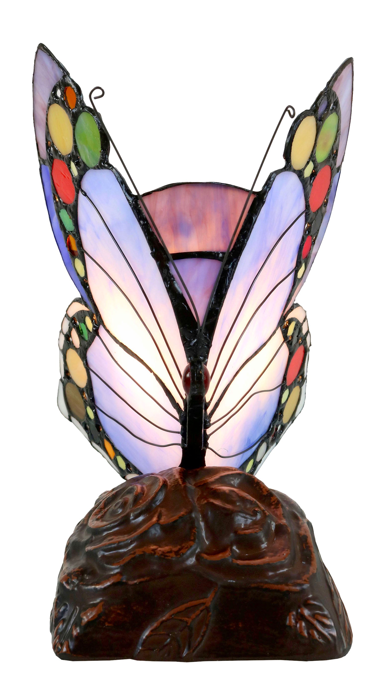 Elegant Blue Butterfly  Tiffany Leadlight Stained Glass Art Deco Table Lamp