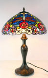 16" Traditional Dragonfly Floral Tiffany Table Lamp