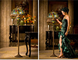 Large 17" Grape Style Double lits Tiffany Floor Lamp