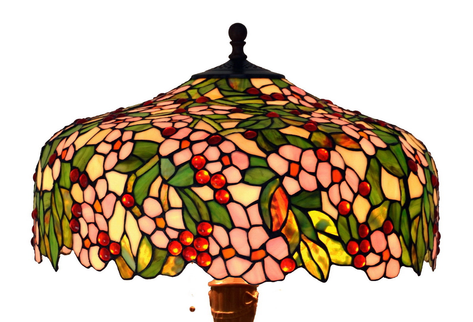 Gorgeous Huge 20" Apple Blossom Flower Tiffany Floor Lamp