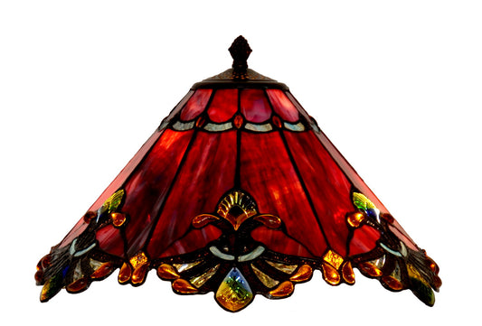 Large Jewel Carousel Red Stained Glass Tiffany Floor Lamp