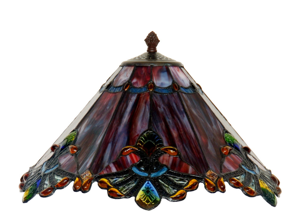Large Jewel Carousel Red Stained Glass Tiffany Floor Lamp