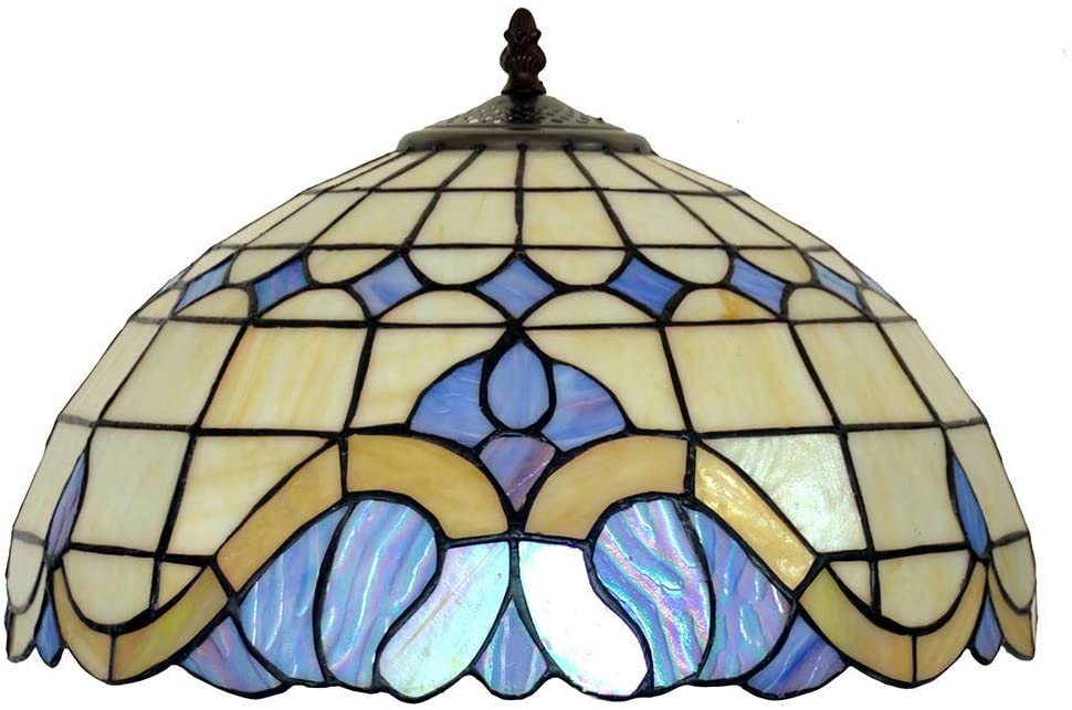 Large 16" Baroque Style Stained Glass Tiffany Floor Lamp