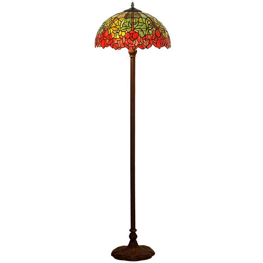 Large 16" Water Lily Style Stained Glass Tiffany Floor Lamp