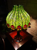 Tiffany Reproduction Traditional Peacock Feather Tiffany Table Lamp With deco Base@Limited Edition