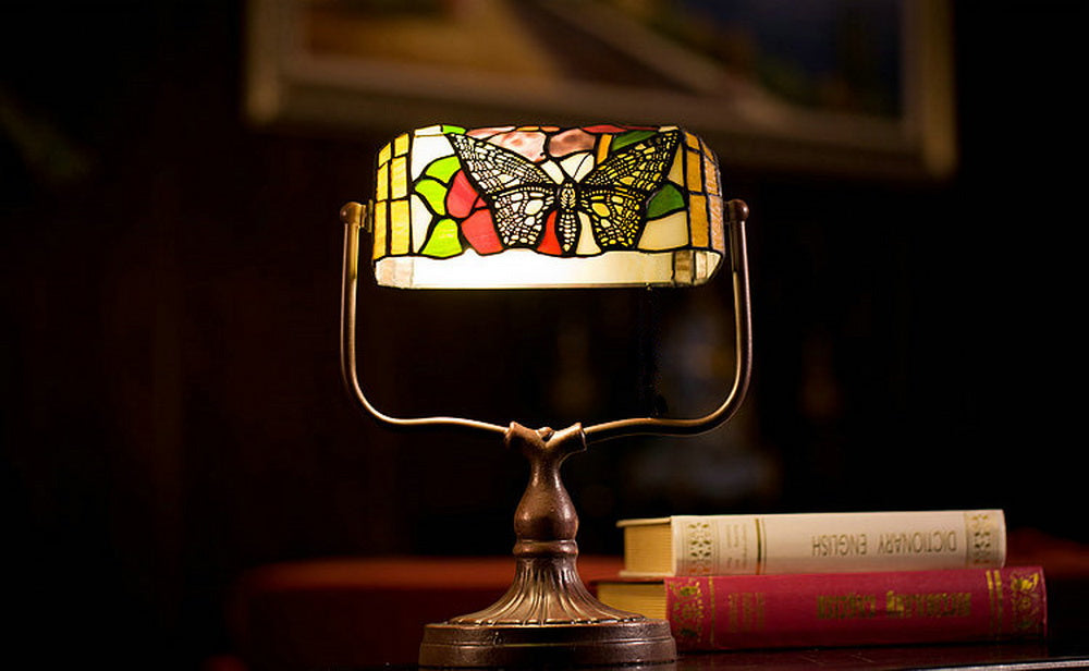 Butterfly Style Tiffany Banker Lamp