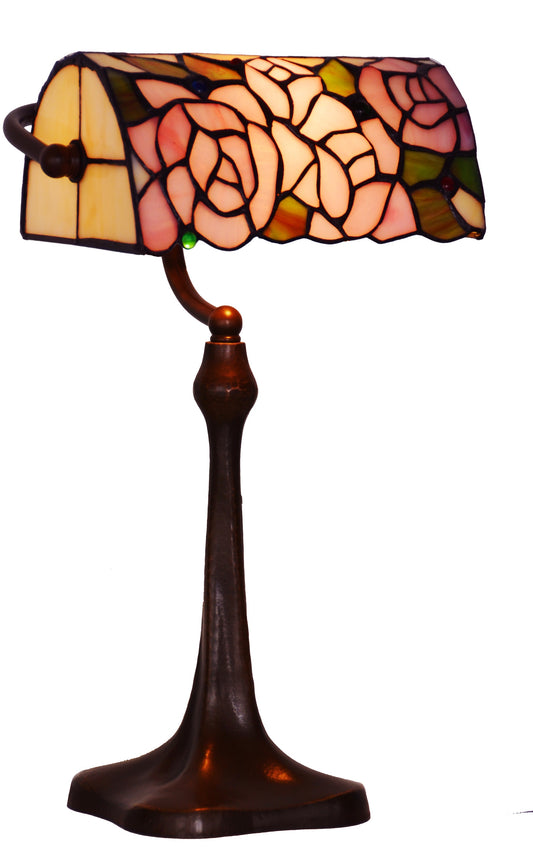 Rose Style Tiffany Banker Lamp