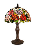12" Rose Style Tiffany Bedside Lamp