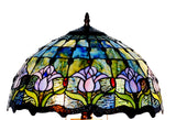 Large 16" Tulip Style Leadlight Stained Glass Tiffany Table Lamp