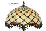 12" Boutique  Style Beaded Tiffany Leadlight Stained Glass Bedside Lamp