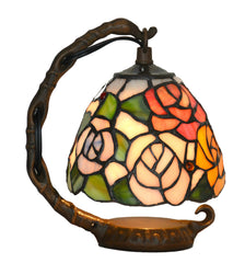Rose Style Mini Tiffany Stained Glass Night Lamp
