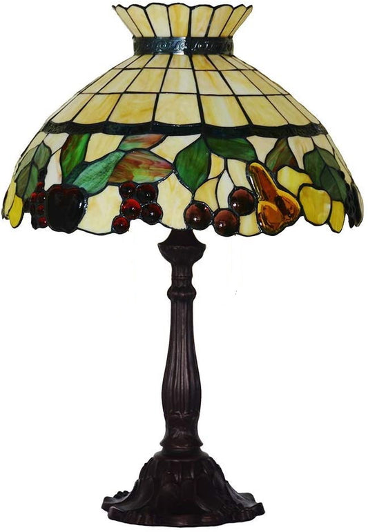 Huge 18" Vintage Fruit Crown Style Table Lamp Tiffany Stained Glass Table Lamps@ Limited Stock only