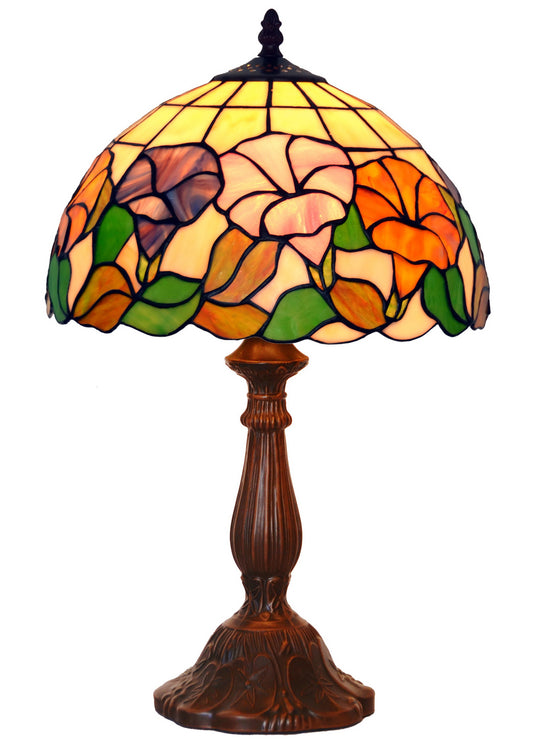 12" Morning Glory Style Tiffany Bedside Lamp