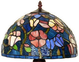 12" Elegant Magnolia flower Style Tiffany Bedside Lamp