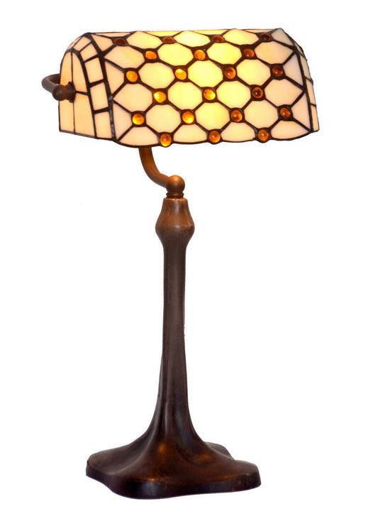 Beaded Tiffany Banker Lamp