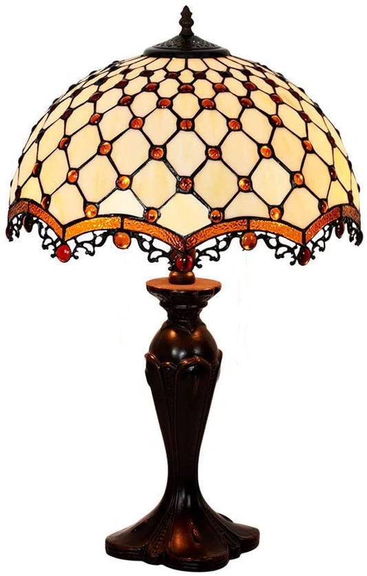 Large Amazing 16" Beaded Tiffany Table Lamp