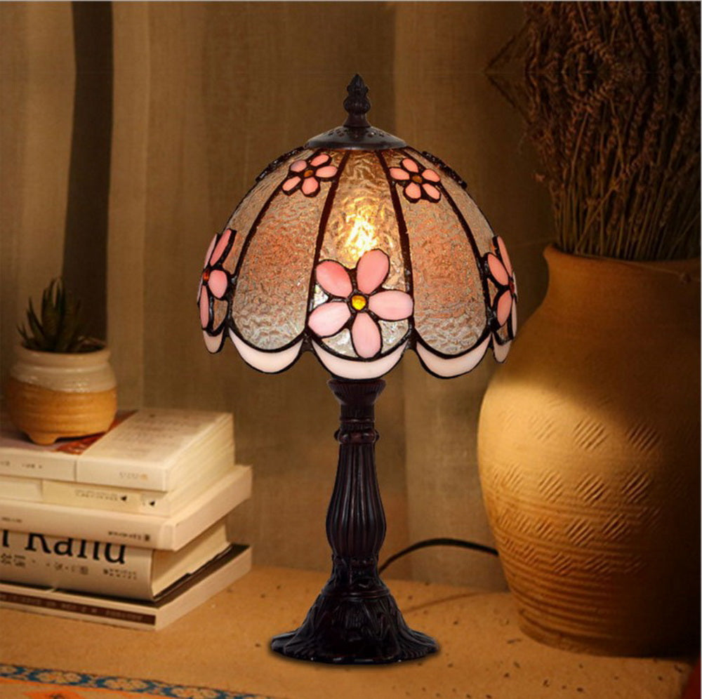 Amazing 8" Pink Daisy Style Tiffany Mini Table Lamp