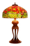 Huge 20 inches Wide Tiffany Reproduction Traditional Red Tulip Table Lamp