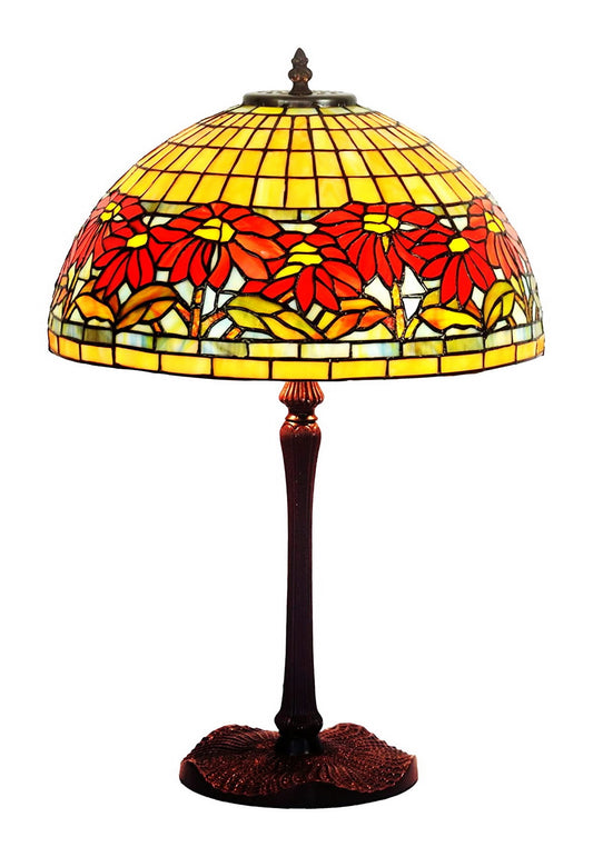 Legend Collection@Large 16" Black-eyed Susan Flower Stained Glass Tiffany Table Lamp