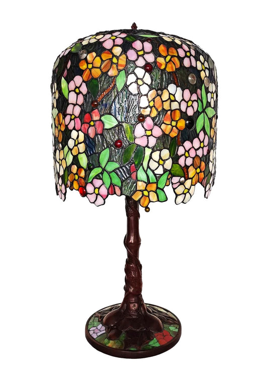 Limited Edition@Museum Quality  apple blossom Tiffany Stained Glass Table Lamp