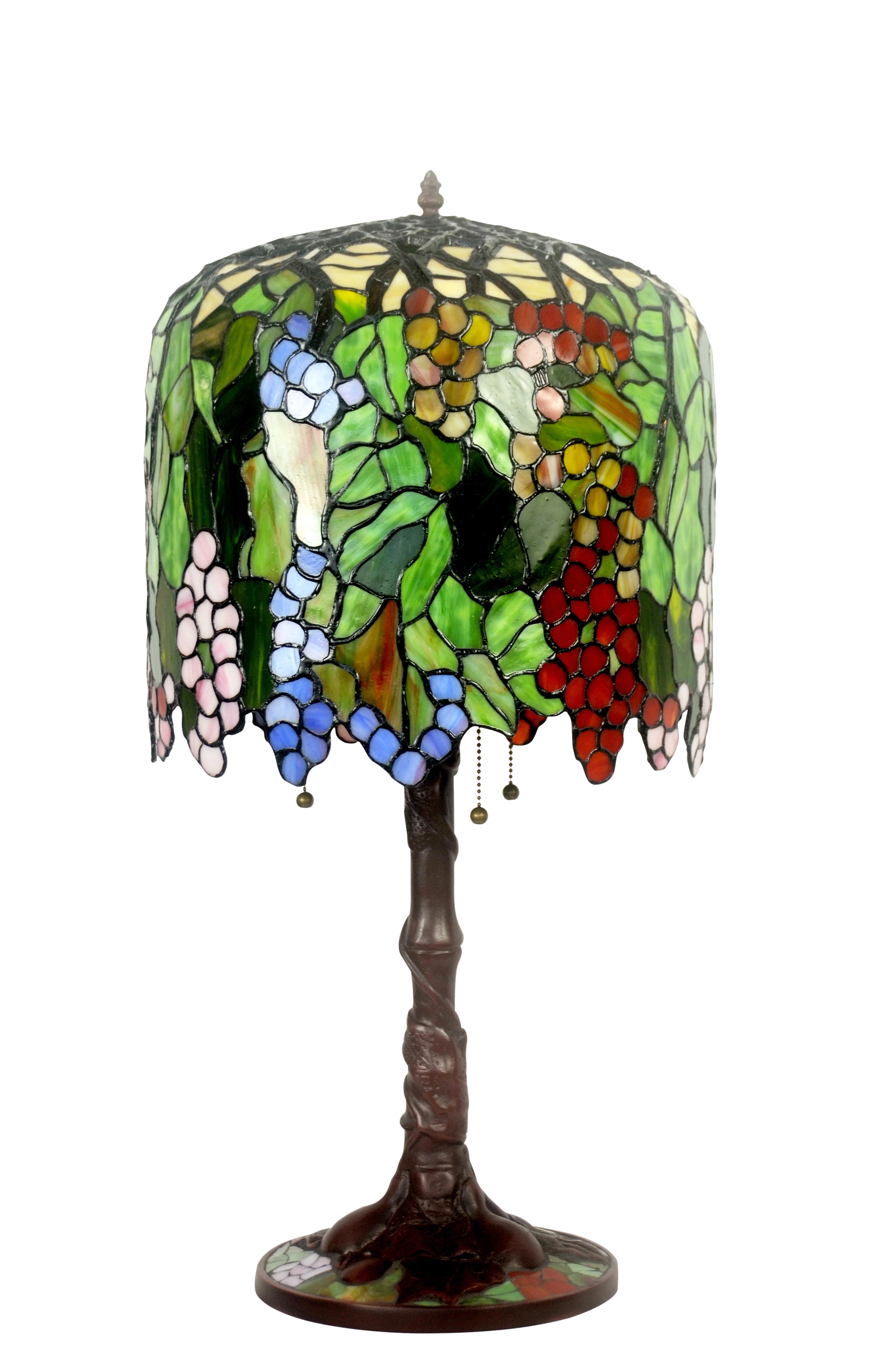 Limited Edition@Art Deco Grape Style Tiffany Stained Glass Table Lamp