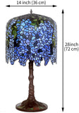 Limited Edition@Museum Quality  Blue Wisteria Tiffany Stained Glass Table Lamp