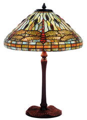 Legend Collection@Large 16" Dragonfly Stained Glass Tiffany Table Lamp
