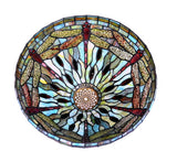 Legend Collection@Large 16" Dragonfly Stained Glass Tiffany Table Lamp