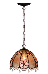 Small Pink Daisy Style Tiffany Stained Glass Pendant Lights