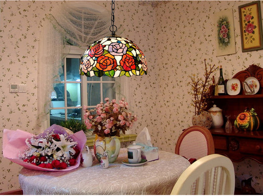 12” Garden of Rose Tiffany Downlight Pendant light