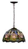 Tulip Style Tiffany Stained Glass Shade With Metal Chain hanging Lighting