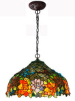 Large 17" Rose Stained Glass Tiffany Hanging Light