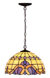 12" Baroque Style Stained Glass  Cafe Tiffany Hanging Light