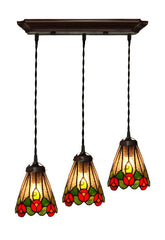 3 light Clove Flower Style Tiffany Stained Glass Pendant Lights