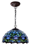 Large 16" Tulip Style Stained Glass Cafe Tiffany Hanging Light