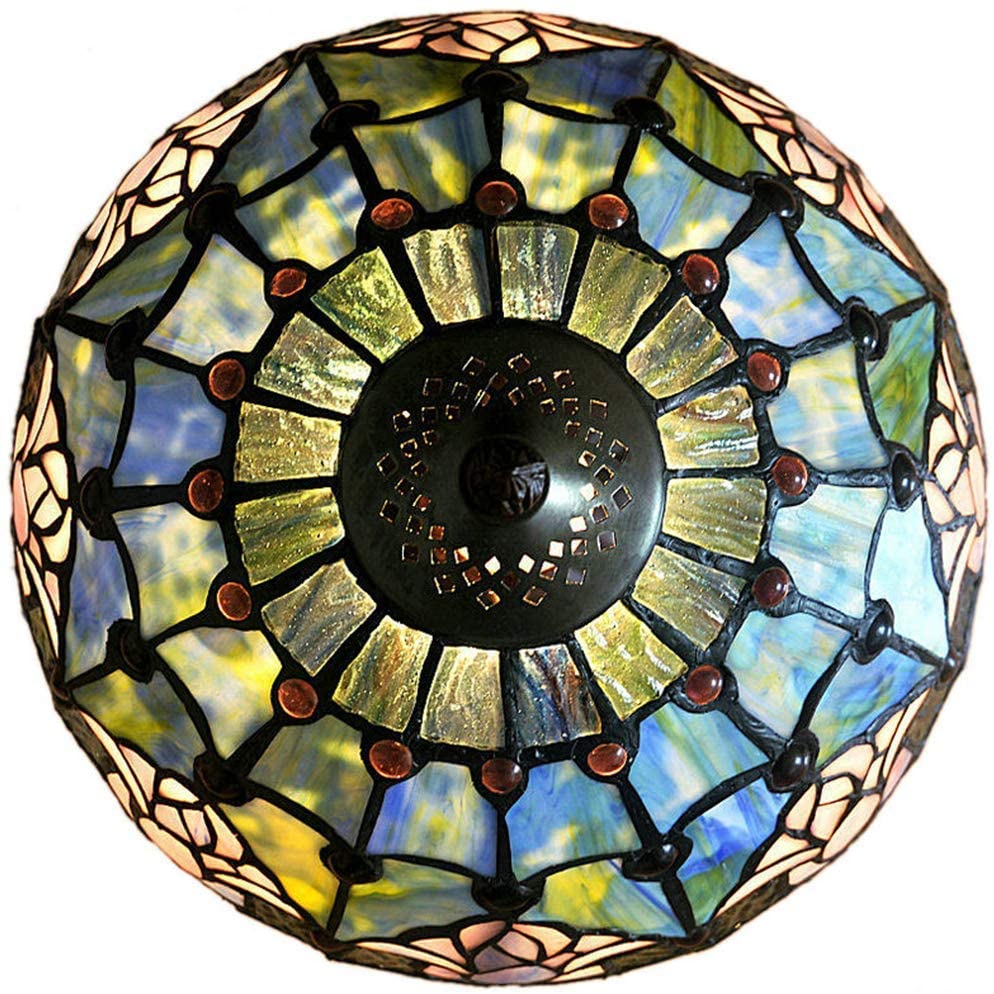 Large 16" Tulip Style Stained Glass Cafe Tiffany Hanging Light