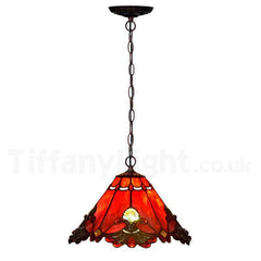 12" Red Jewel Carousel Tiffany Stained Glass Shade Downlight Tiffany Pendant Lights